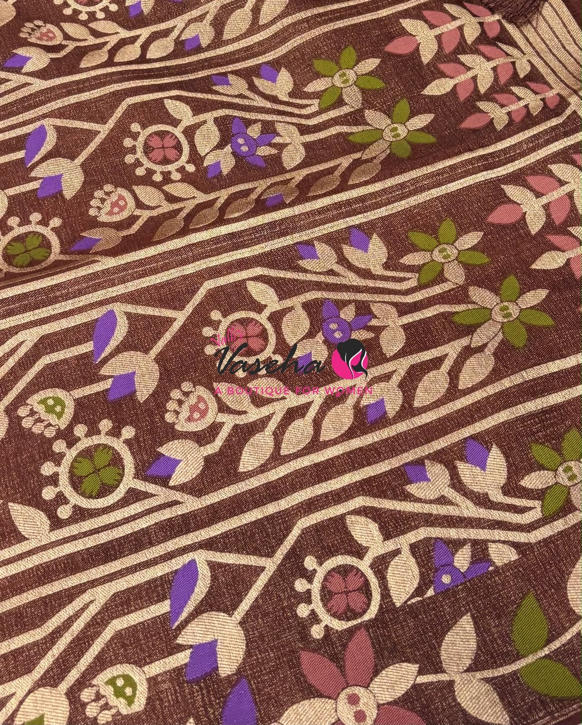 Banarasi - Heritage Meenakari Silk -   Brown Shade - VVBHS016