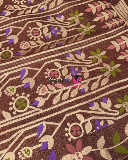 Banarasi - Heritage Meenakari Silk -   Brown Shade - VVBHS016