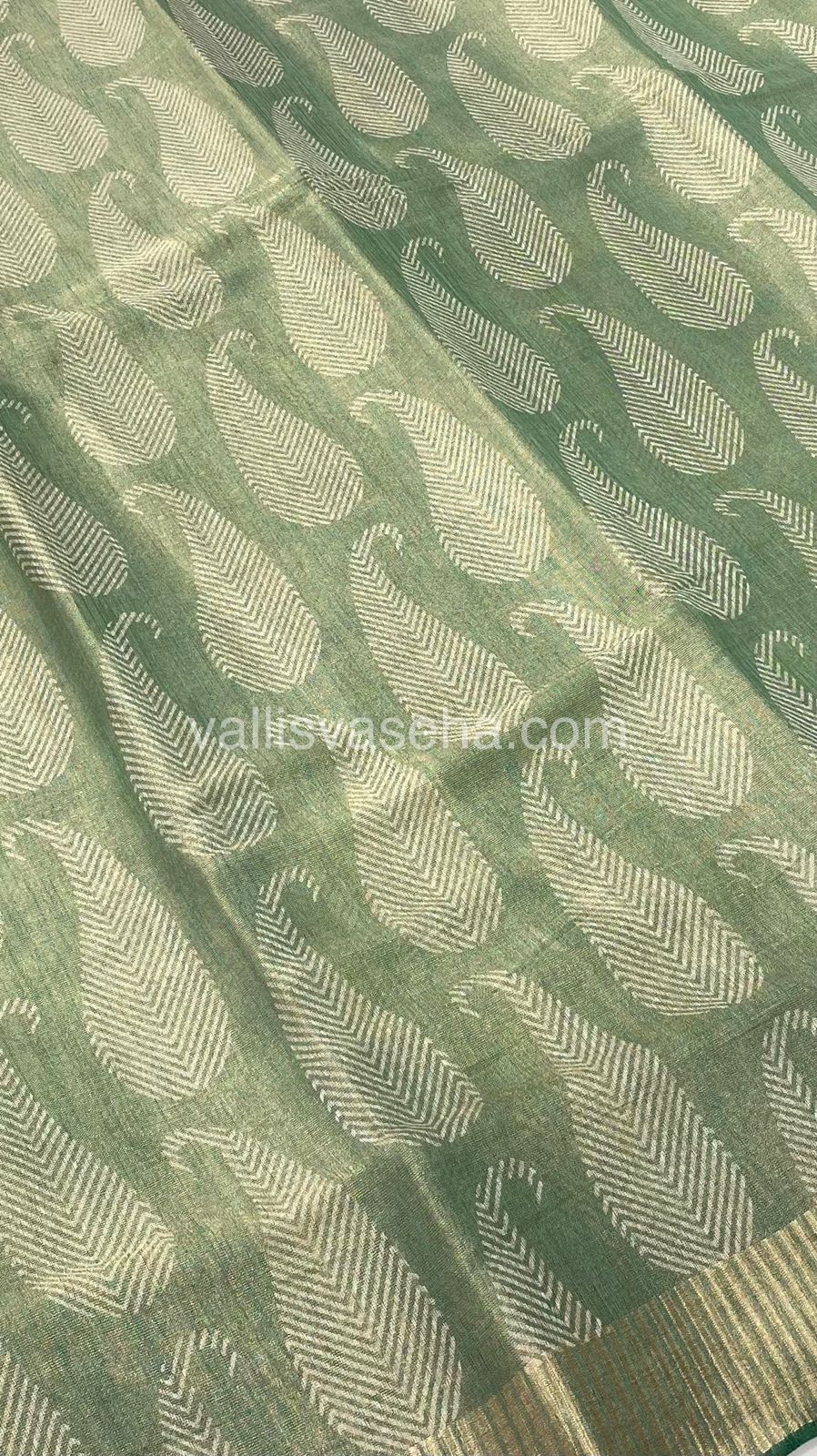 Semi Tussar Silk - Light Pastel Green Shade - VVSTS001