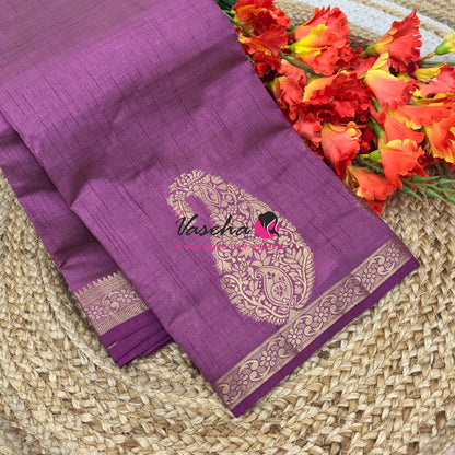 Semi Tussar Silk - Big Mango - Onion Pink Shade - VVSTS002
