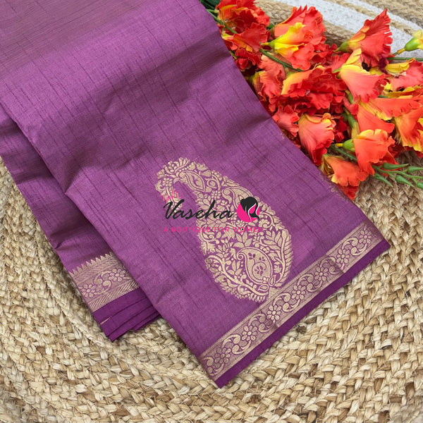 Semi Tussar Silk - Big Mango - Onion Pink Shade - VVSTS002