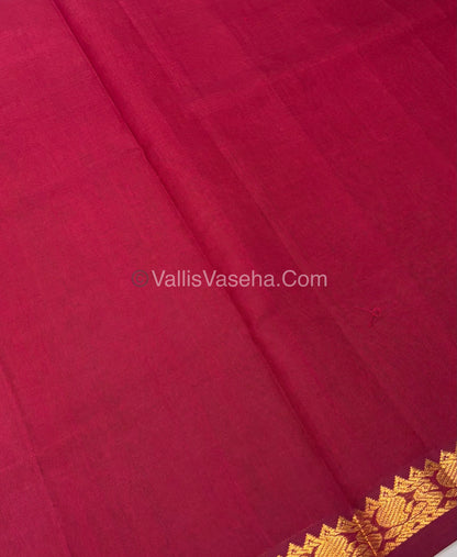 Pure Silk Cotton Saree -  Mayil & Elephant Design - Maroon - VVMES001