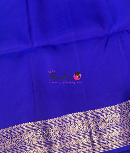 Pure Soft Silk Saree - Blue To Blue - Velum & Mayilum - Kanchi Border - VVPSS015