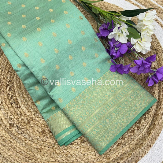 Semi Tussar Silk Saree - Pastel Green Shade - VVSTS008