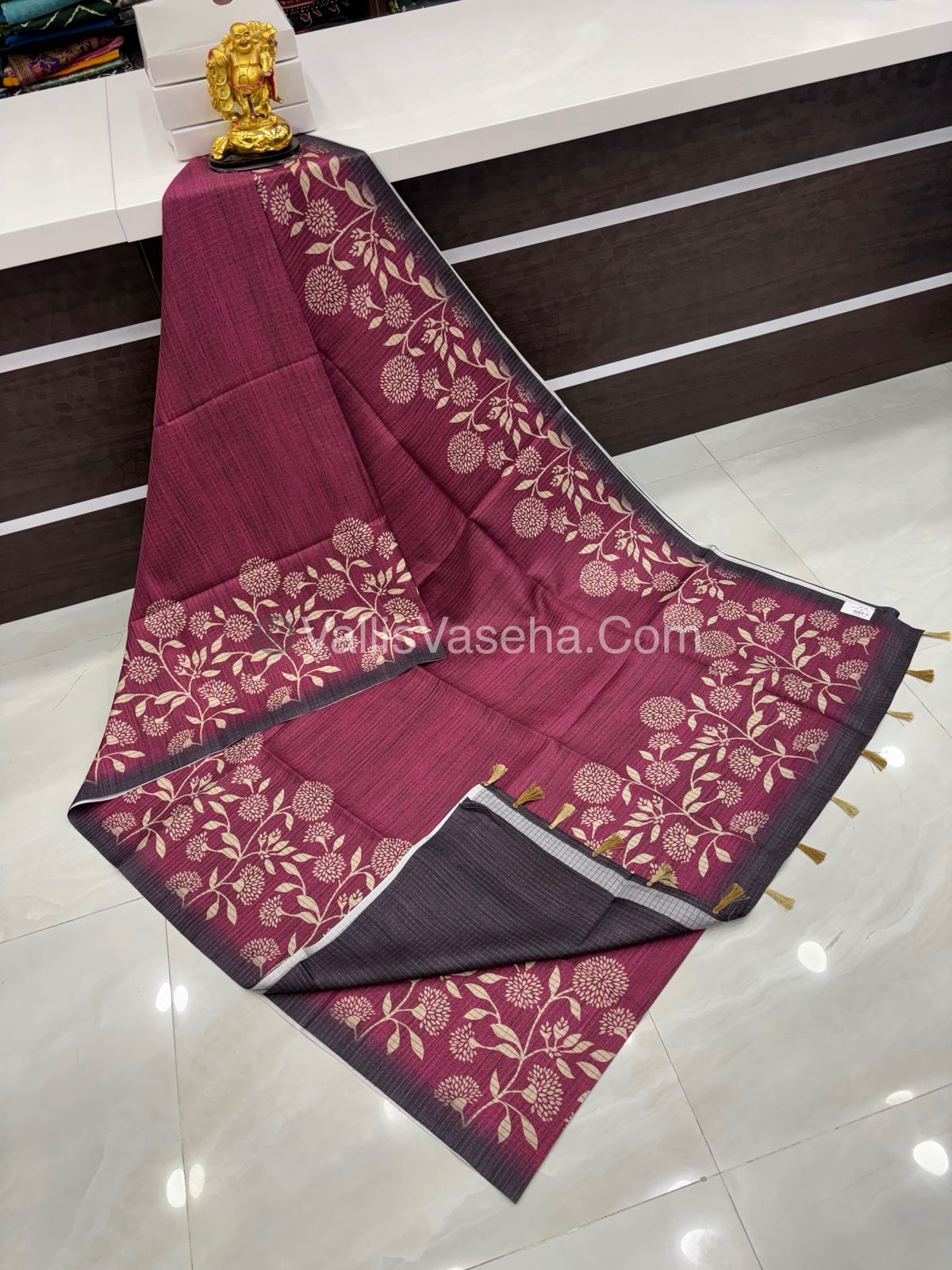 Art Tussar / Art Silk - Pink & Dark Purple - VVATS002