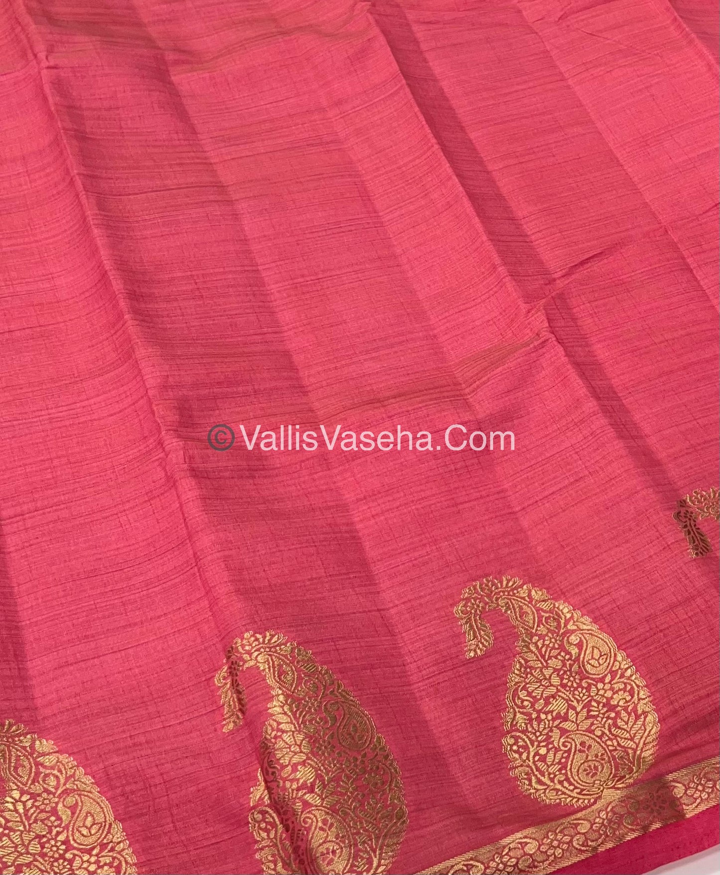 Semi Tussar Silk  - Pink Shade - Small Mango Butta - VVSTS002