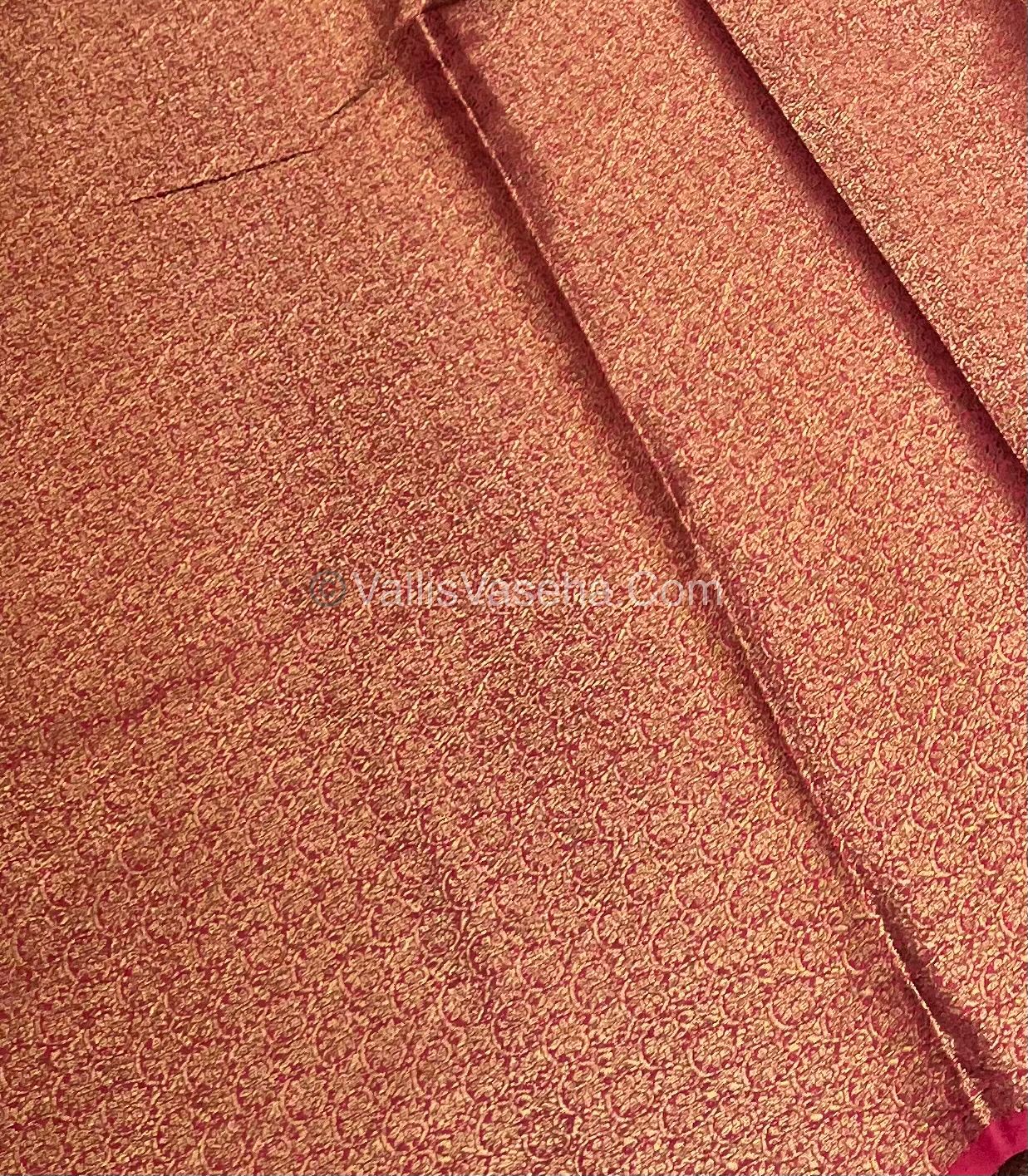 Bamboo Silk Saree  - Mehendi Green with Pink Shade - VVBSS001