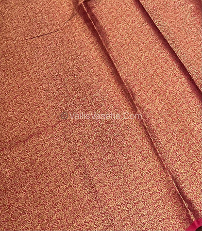 Bamboo Silk Saree  - Mehendi Green with Pink Shade - VVBSS001