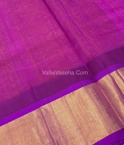 Pure Korvai Silk Cotton Saree - Temple border - VVKSC001
