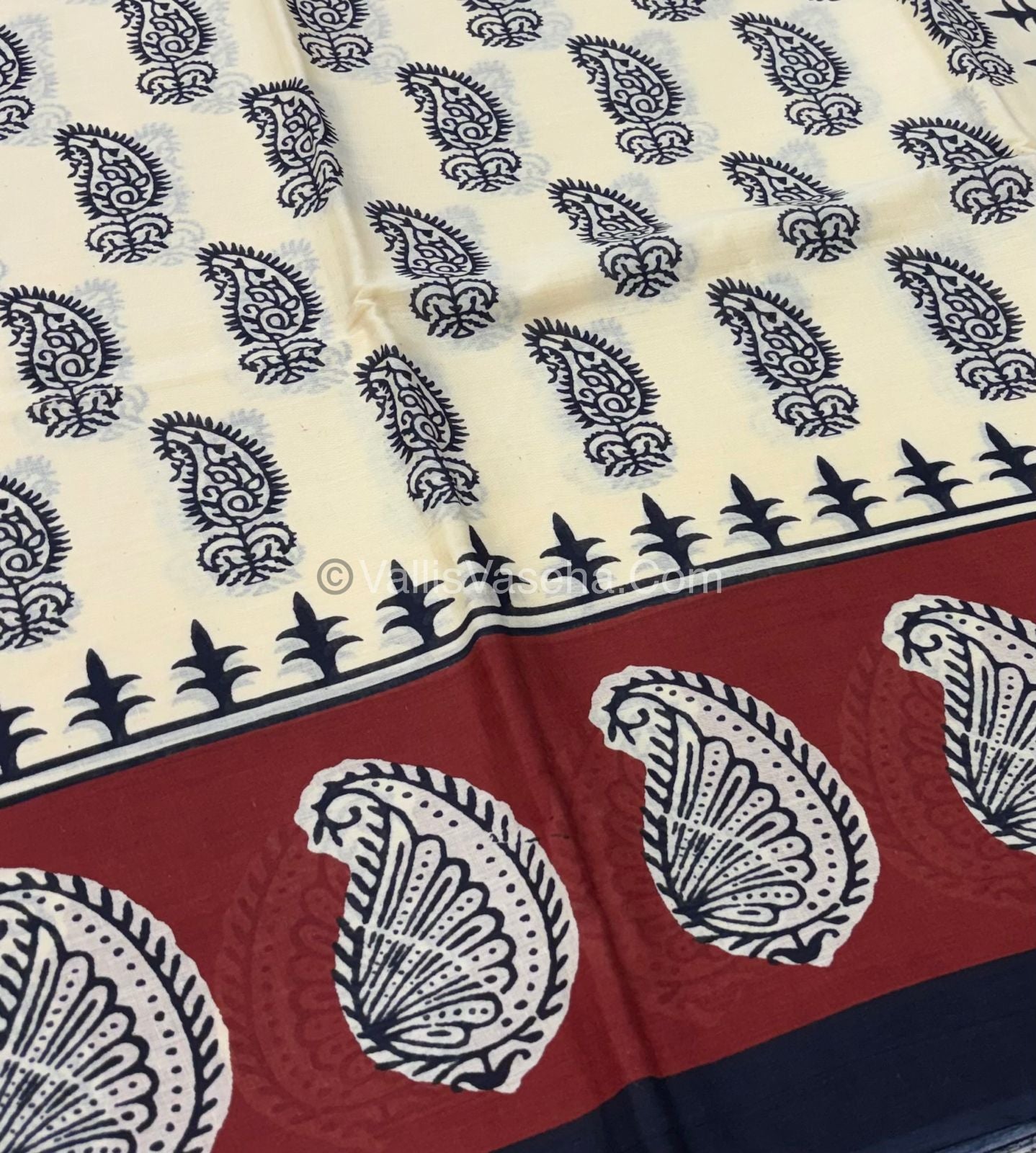 Pure Soft Mul Mul Cotton Sarees - Hand Block Prints - VVMMC006