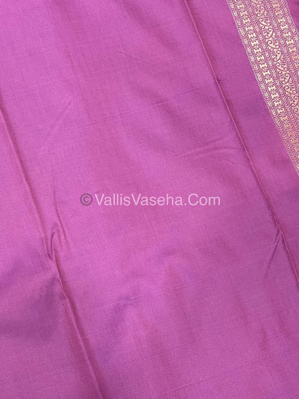 Semi Soft Silk - Border less - Baby Pink Shade -VVSSS034