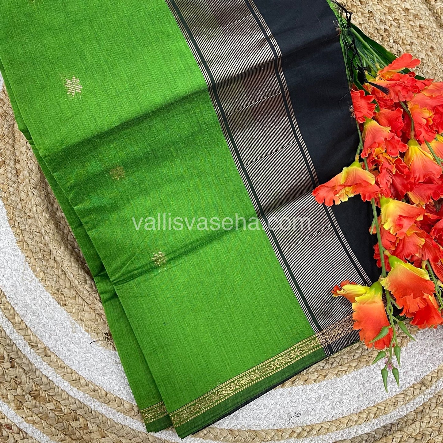 Semi Maheshwari Silk Cotton Saree - VVMSC006