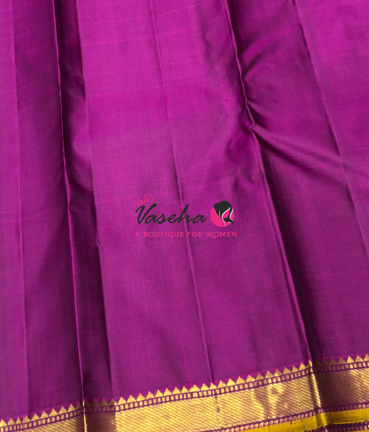 Pure Kanchipuram Silk Saree - Grey with Purple - VVPS031