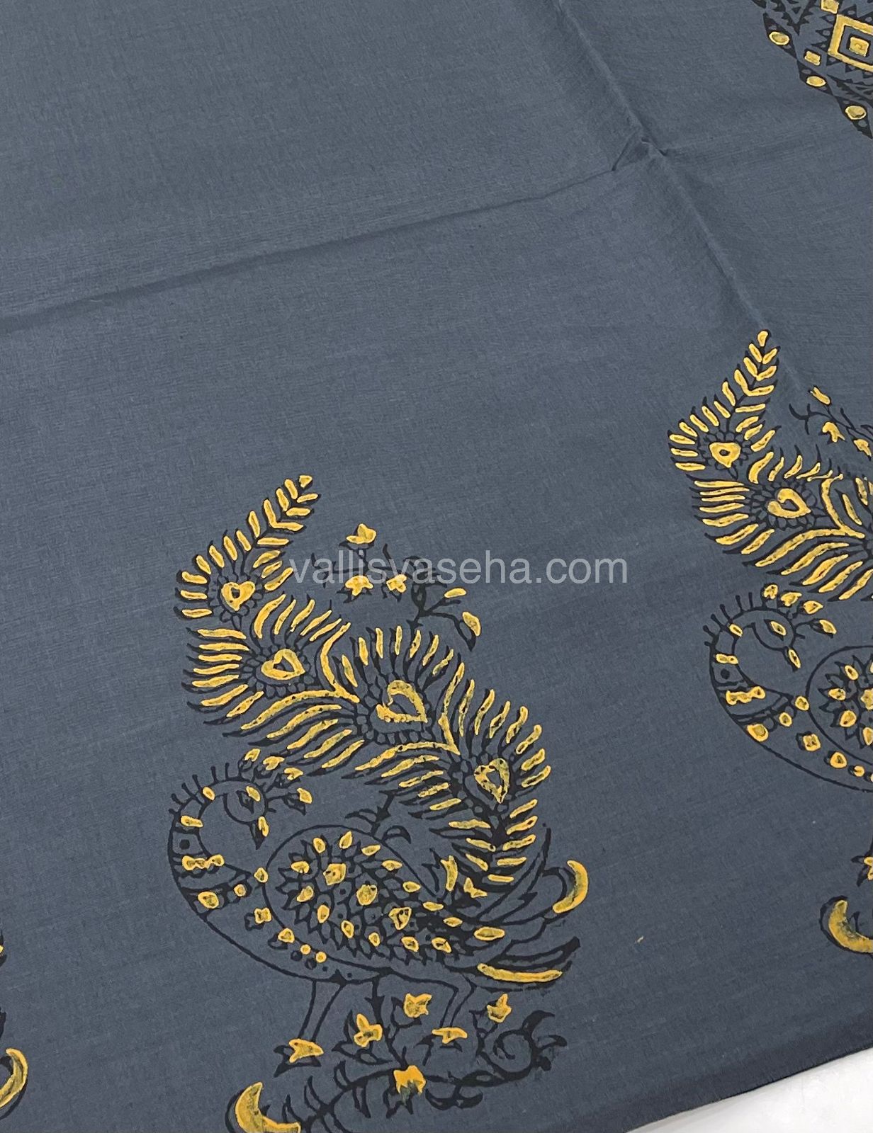 Poly Silk Mixed Printed Cotton - Grey With Grey - VVPCP002