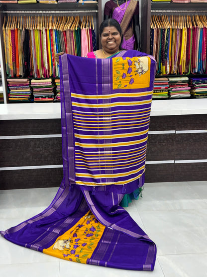 Semi Mysore Crepe Silk - Middle Pichwai Print - VVSMC001