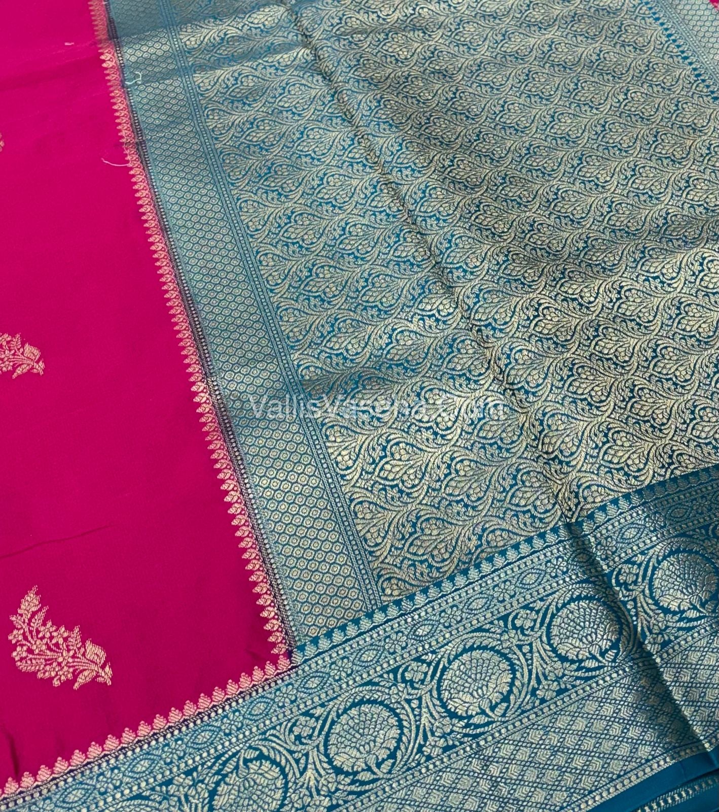 Premium Viscose Saree - Pink & Blue Shade - VVPV001