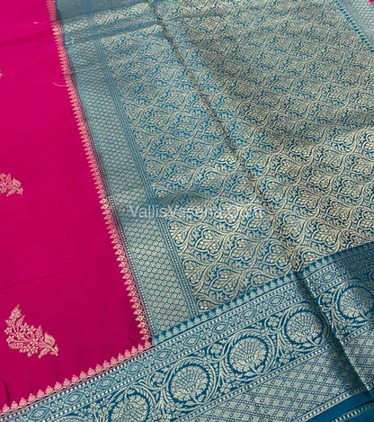 Premium Viscose Saree - Pink & Blue Shade - VVPV001
