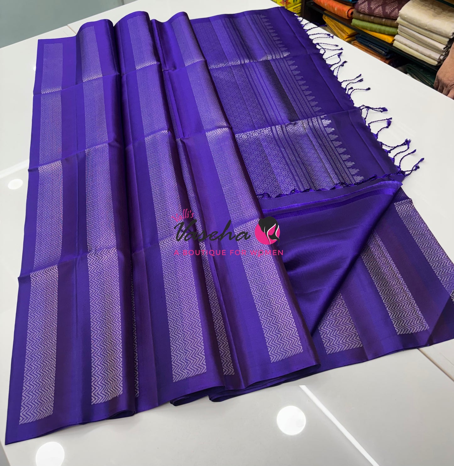 Pure Soft Silk Saree - Border Less  - Violetish Purple Shade - VVPSS068