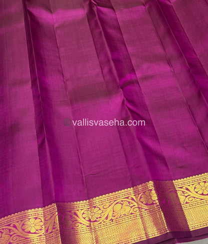 Pure Kanchipuram Silk Saree - Peachish Pink & Purplish Pink Combo - VVPS014