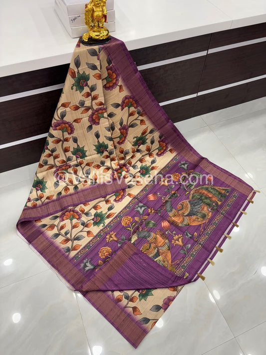 Art Silk / Semi Gicha Tussar Saree  - VVSGT003