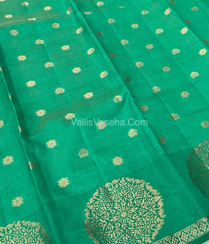 Semi Tussar Silk Saree -Sea Green shade - VVSTS035