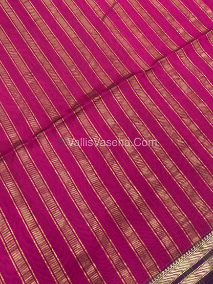 Pure Maheshwari Silk Cotton Saree - Pink Color - VVMSC007