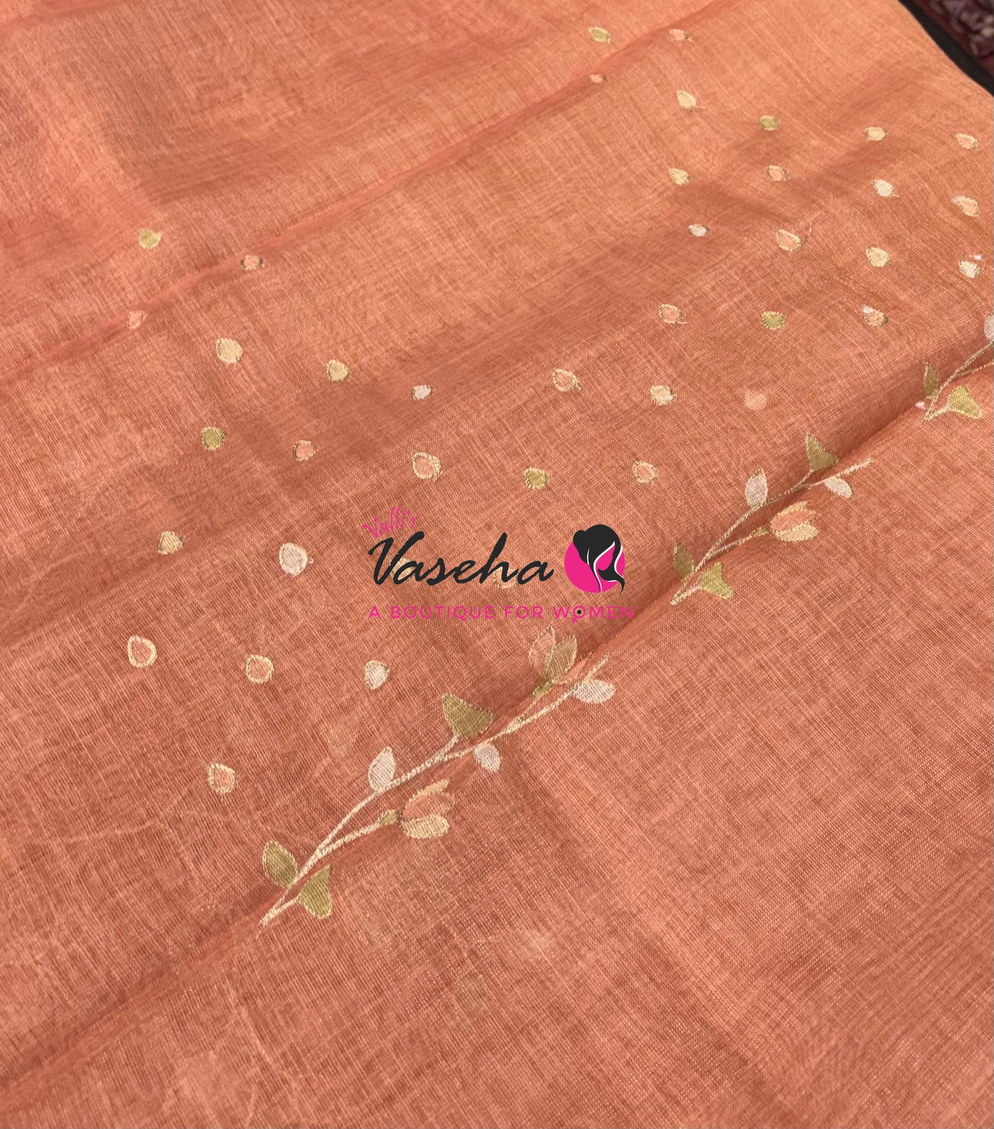 Linen Tissue Saree - Orange Shade - VVLTS003