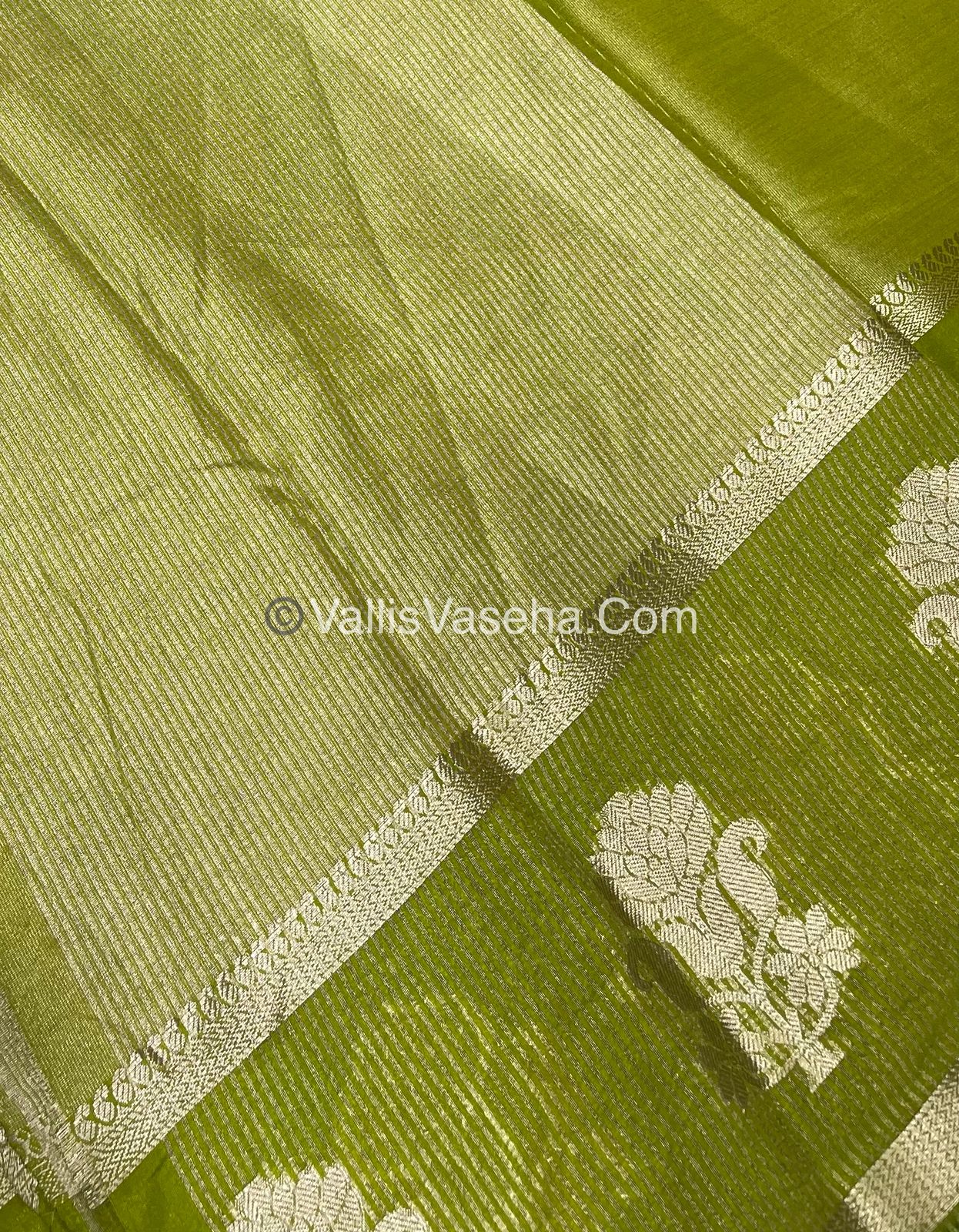 Semi Tissue Tussar Silk - Green Shade - VVSTS043
