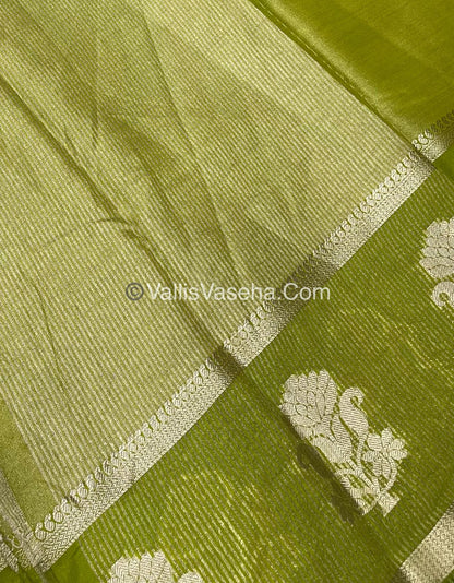 Semi Tissue Tussar Silk - Green Shade - VVSTS043