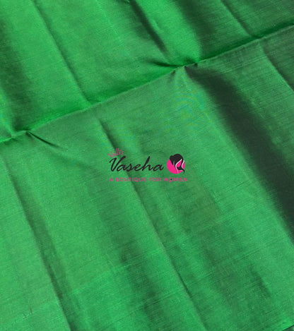 Pure Soft Silk Saree  - Vairavoosi Pattern - Mustard Green With Green - VVPSS095