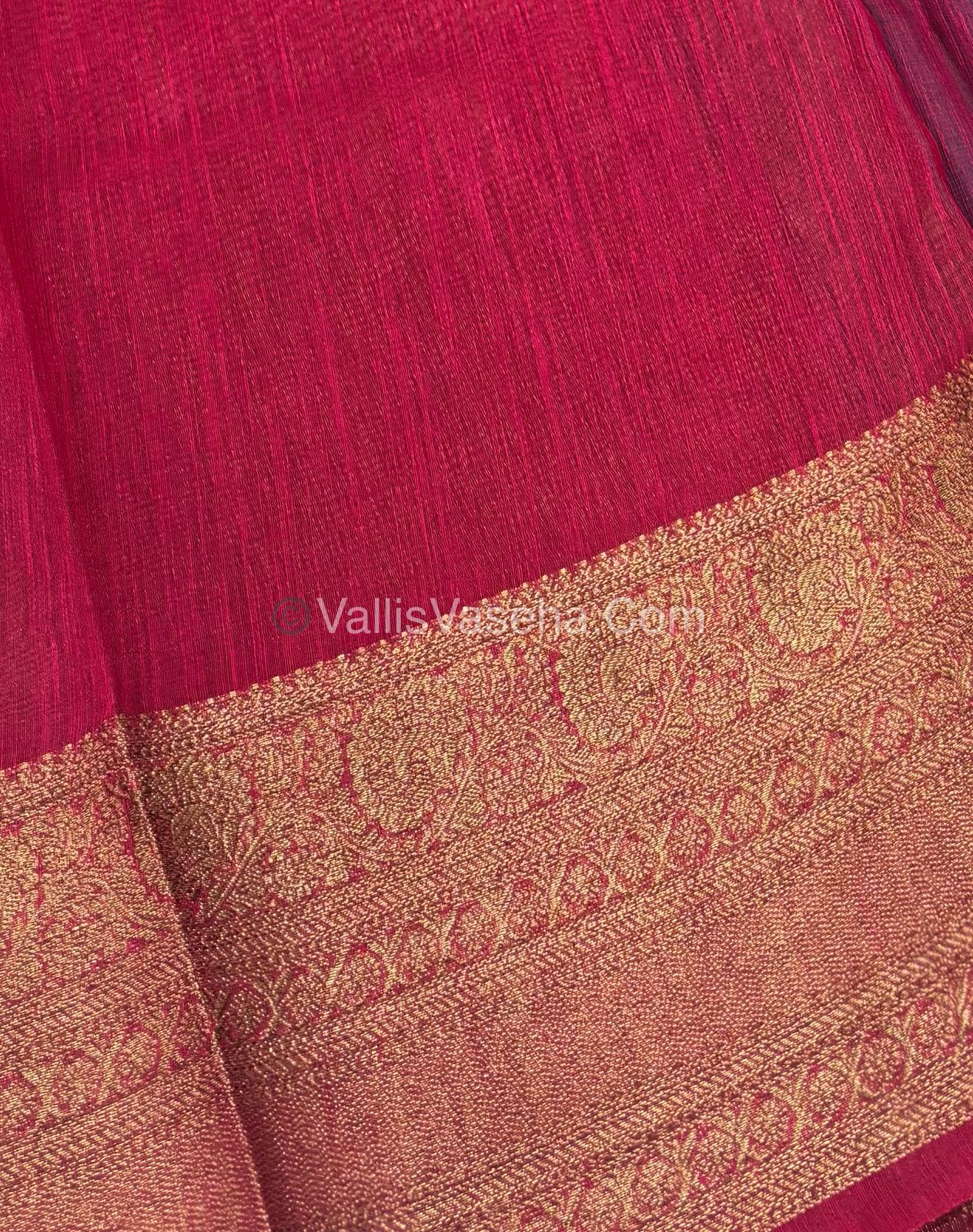 Bamboo Silk Saree -  Blue with pink Shade - VVBSS009