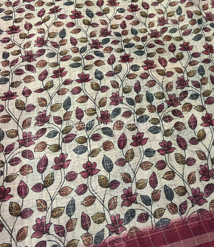 Semi Chanderi Saree - checks pattern - VVSCS002