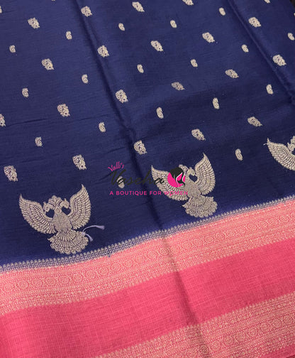 Banarasi - Heritage Silk - Blue With Peach - VVBHS015