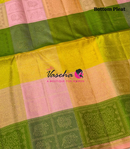 Pure Soft Silk Saree - Partly Pallu -  Half & Half Saree - VVPSS088