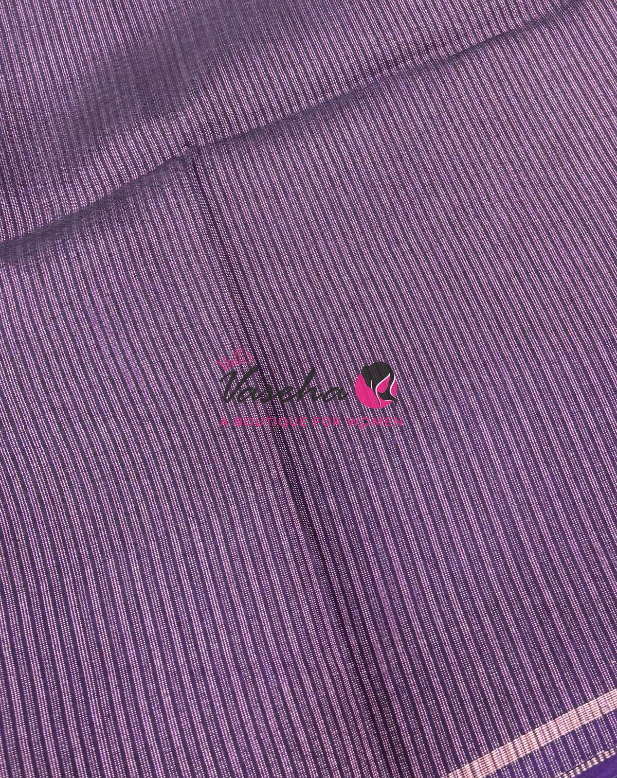 Semi Tussar Silk Saree | Violet  Shade |VVSTS049