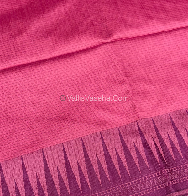 Semi Raw Silk - Pink With Purple Shade - VVRS007