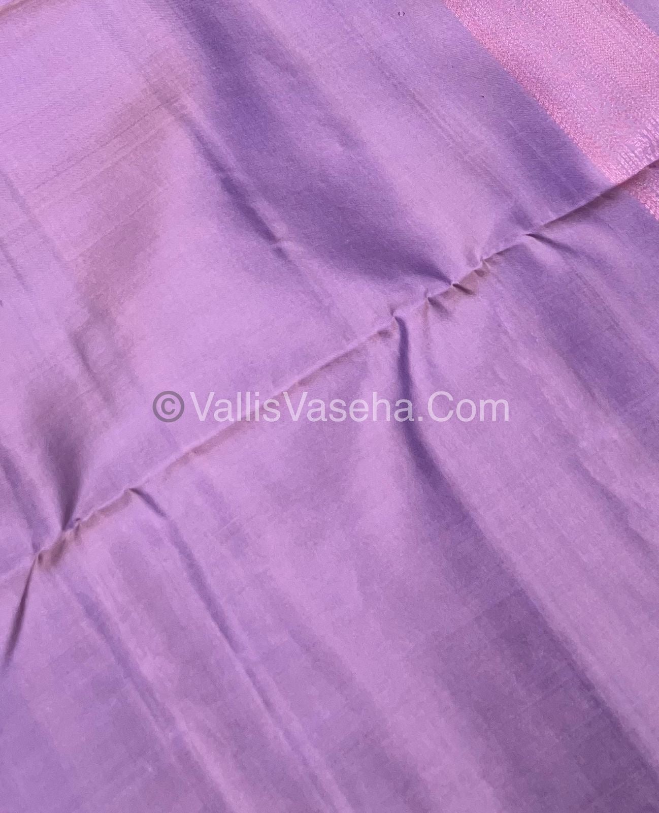 Pure Soft Silk Saree - Antique Zari - Border Less - Lavender - VVPSS037