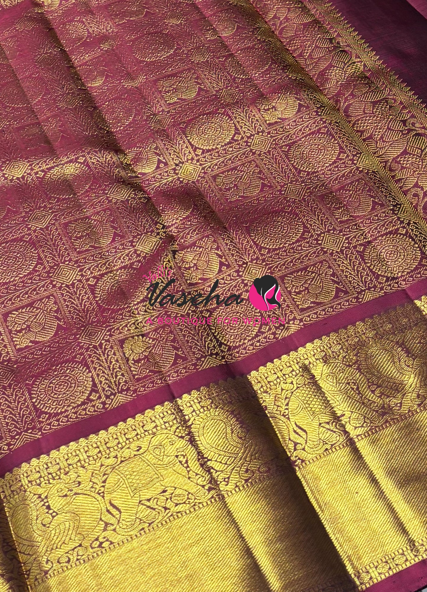 Pure Bridal Kanchipuram Silk Saree -  Golden Green & Maroon Combo - VVPS074