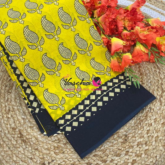 Pure Soft Mul Mul Cotton Sarees - Hand Block Prints - VVMMC011