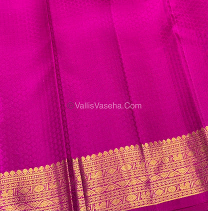Pure Kanchipuram Silk Saree - Jacquard Design - Purple & Pink  Combo - VVPS023