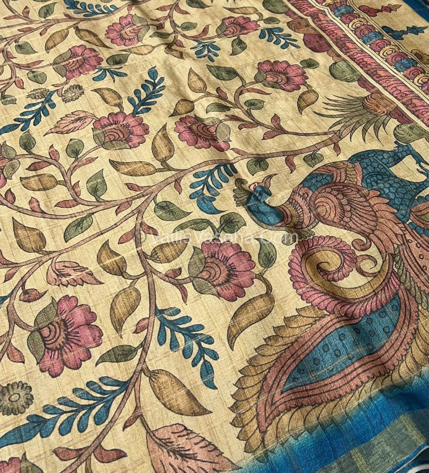 Semi Gicha Tussar Silk Saree - checks pattern - VVSGT001