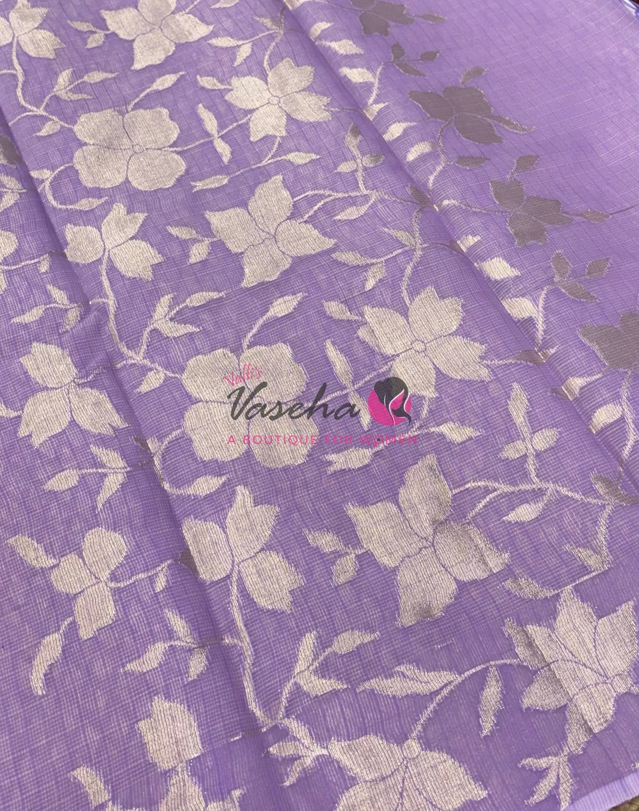 Kota Saree - Embroidery Weaving - Lavender Shade - VVKES001