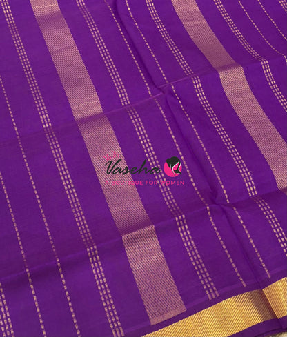 Pure Silk Cotton Sarees - Yellow With Purple - VVPSC003