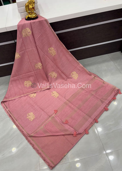 Semi Tussar Silk  - Pink Shade - VVSTS042
