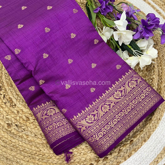 Semi Tussar Silk Saree - Purple Shade - VVSTS008