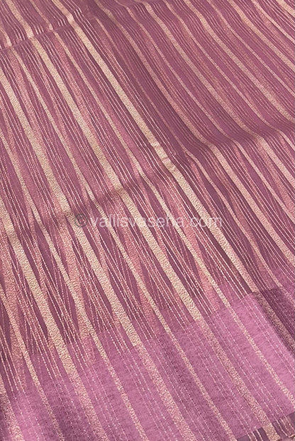 Organza Saree - Pinkish Purple (Light Onion Shade)- VVOS001