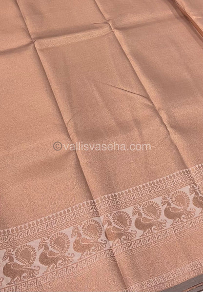 Semi Silk Saree - Kanchi Semi Silk Style - Peacock Border - VVSSS006