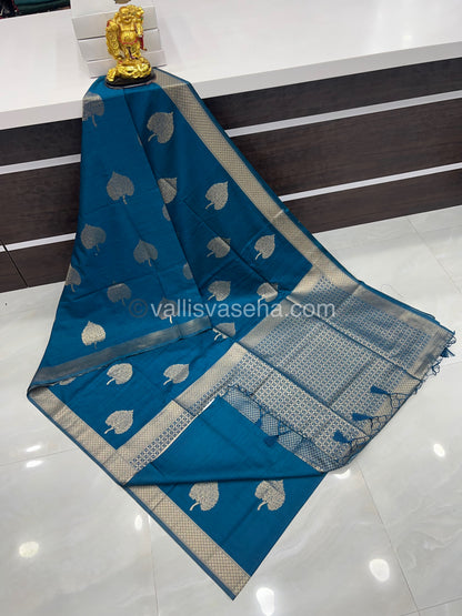 Banarasi - Heritage Silk - Semi Kathan Silk -  Dark Blue Shade - VVBHS007