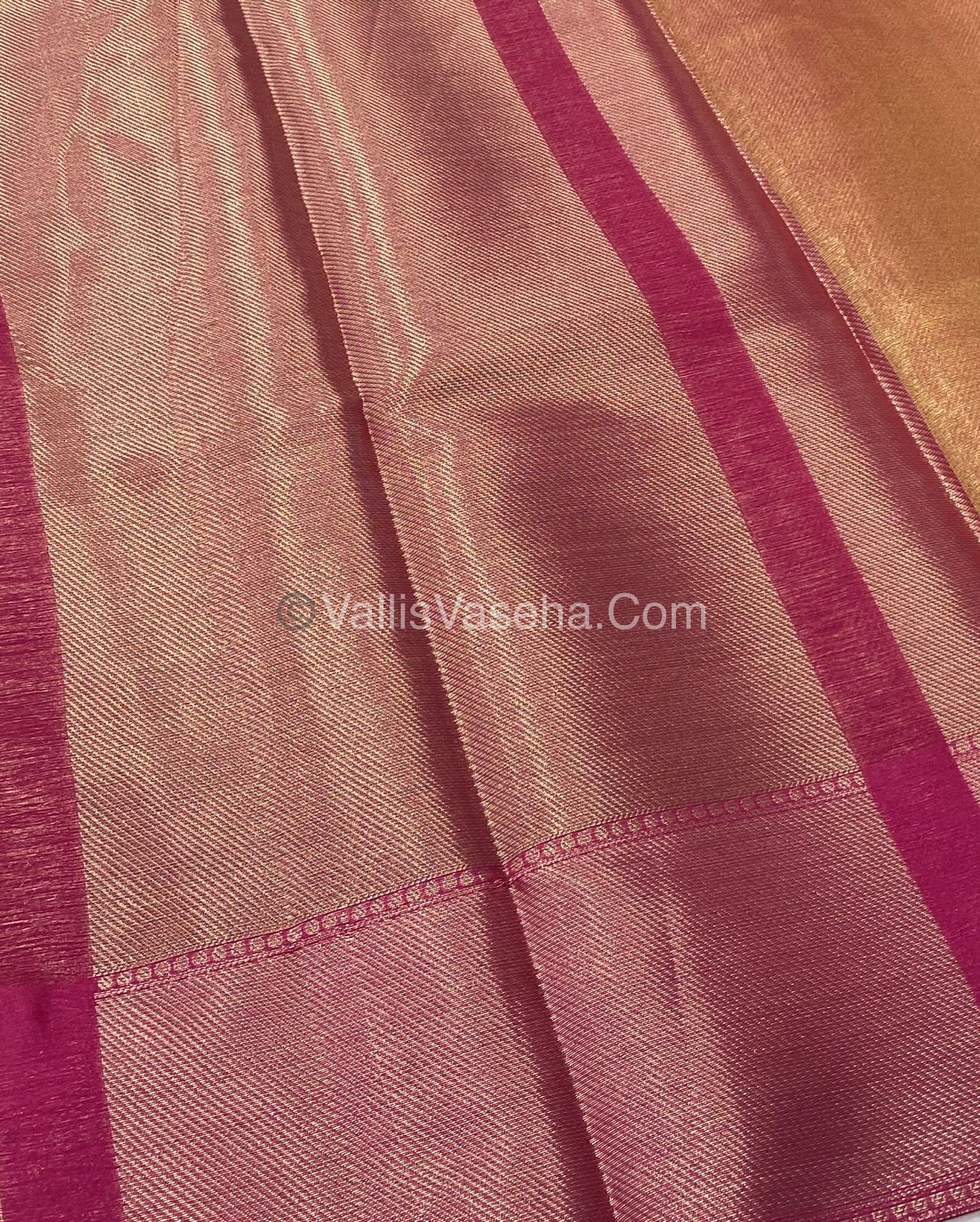Semi Bridal Tissue Sarees | Jothika Hit Design |Gold mixed Pink shade - VVJTS001