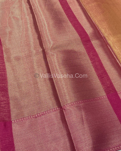 Semi Bridal Tissue Sarees | Jothika Hit Design |Gold mixed Pink shade - VVJTS001